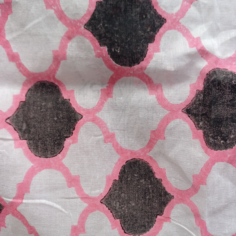 Jaipur Jaal Handblock Printed Cotton Stole - additional view