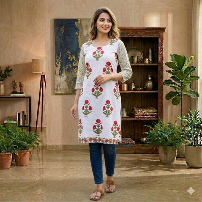 Qyaari by Penkraft Artisanal Handblock Printed Kurti