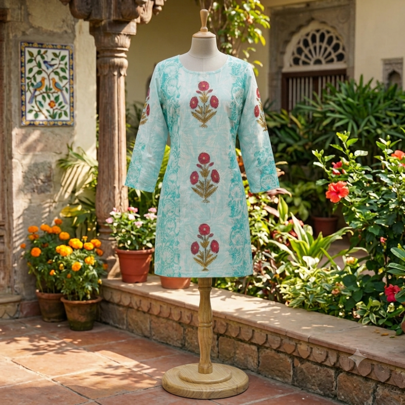 Qyaari by Penkraft Handblock Everyday Comfort Kurti - additional view