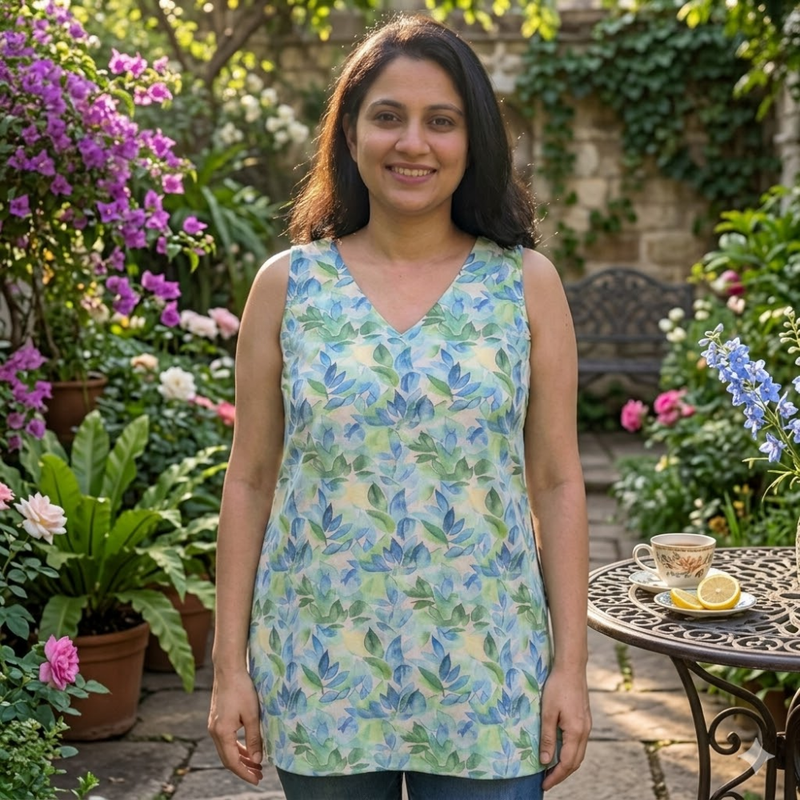 Qyaari Daily Wear Short Kurti with Soft Digital Print Fabric