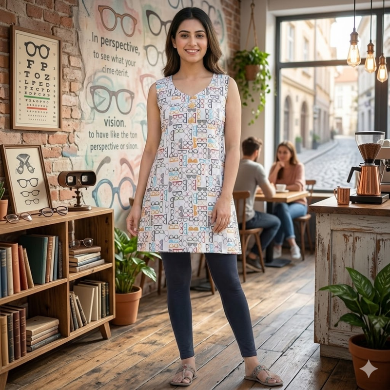 Qyaari Modern Short Digital Printed Kurti for Daily Comfort