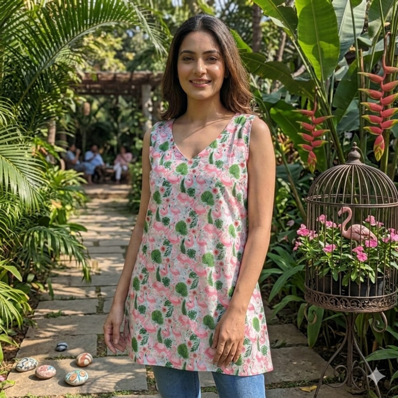 Qyaari Short Digital Printed Kurti for Effortless Style