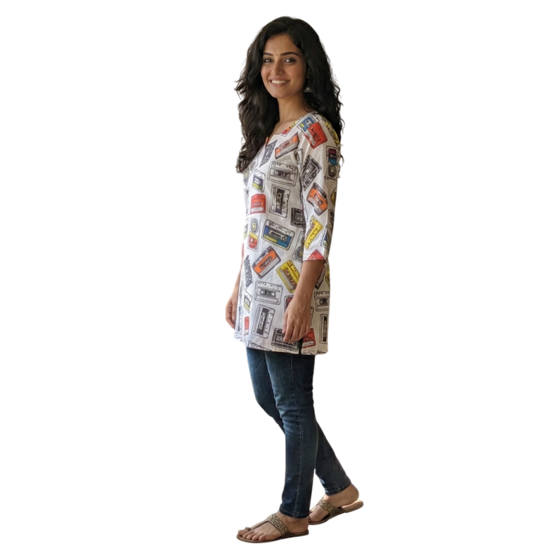 Qyaari Vibrant Short Digital Print Kurti for Trendy Looks - additional view