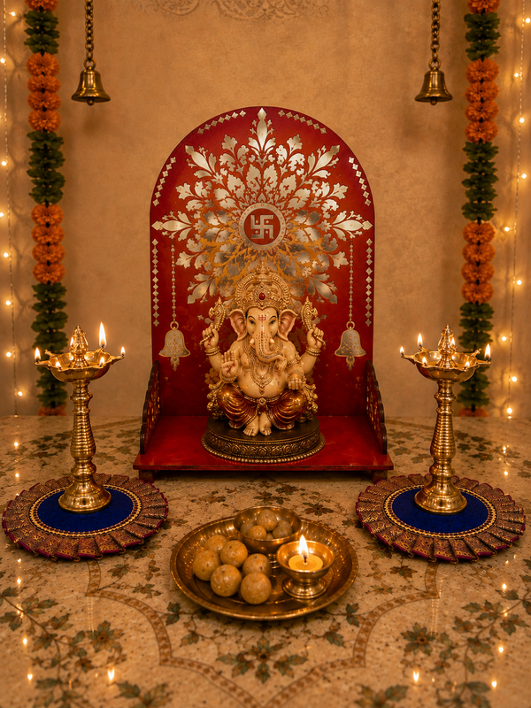 Khun Samai Aasan | Traditional Aasan for Samai | Elegant Pooja Accessory for Home Temple, Festivals & Special Occasions - additional view