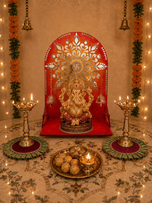 Khun Samai Aasan for Pooja | Decorative Base for Samai | Traditional Pooja Accessory for Mandir, Rituals & Ceremonies - additional view