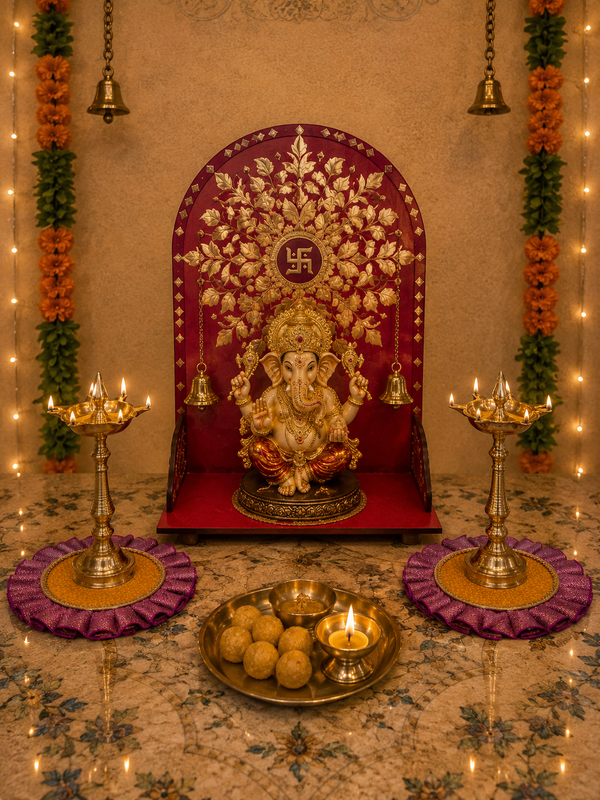 Khun Samai Aasan | Traditional Samai Base for Pooja | Elegant Accessory for Mandir, Festivals, Prayer & Ceremonies - additional view