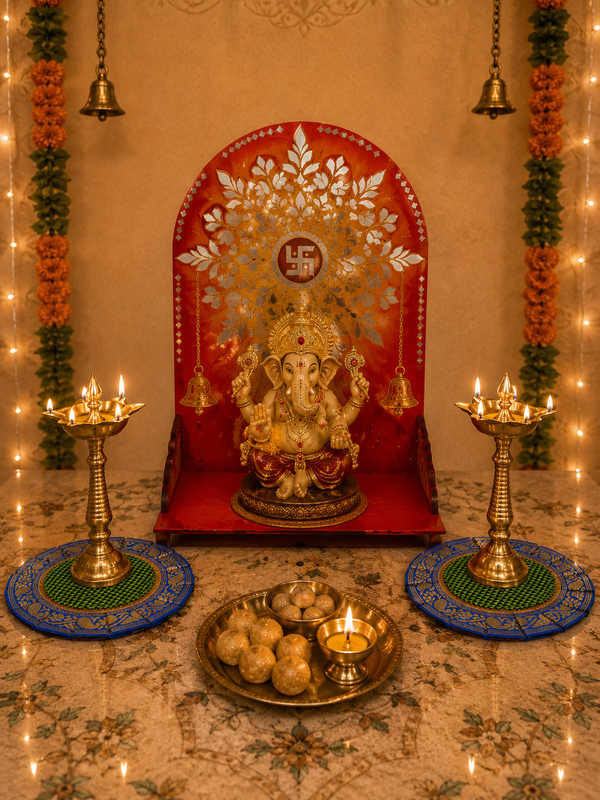 Traditional Samai Aasan by Khun | Pooja Base for Samai | Elegant Home Temple Accessory for Rituals & Special Occasions - additional view