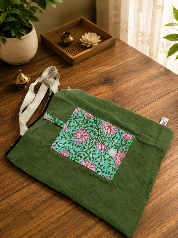 Handcrafted Folding Tote Bag for Women – Reusable Shopping & Everyday Carry Bag - additional view