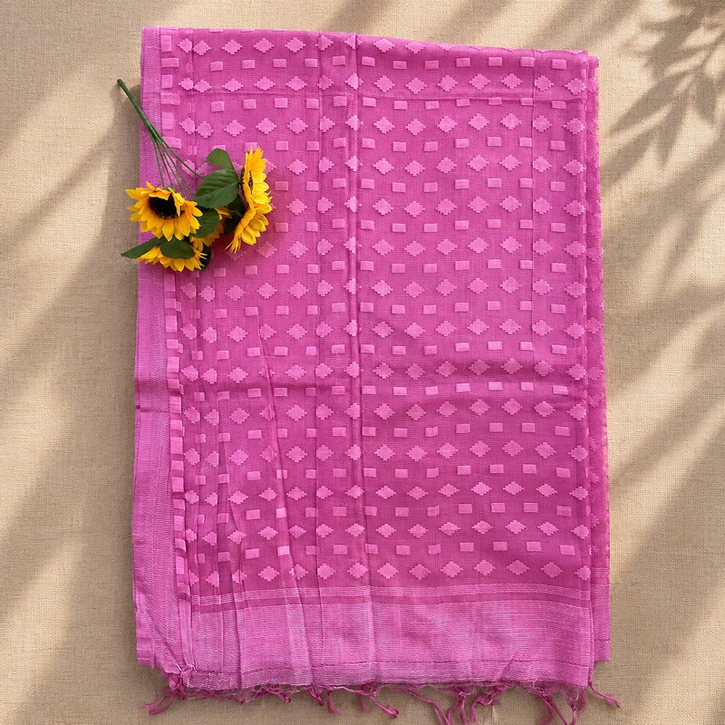 Qyaari Women's Traditional Crafted Mangalgiri Silk Saree with Unstitched Blouse Piece - additional view