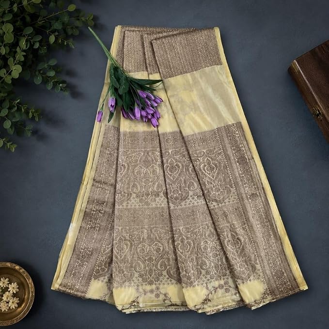 Women's Banarasi Silk Woven Saree with Unstitched Blouse Piece - additional view