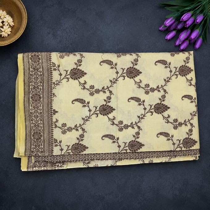 Women's Banarasi Silk Woven Saree with Unstitched Blouse Piece - additional view