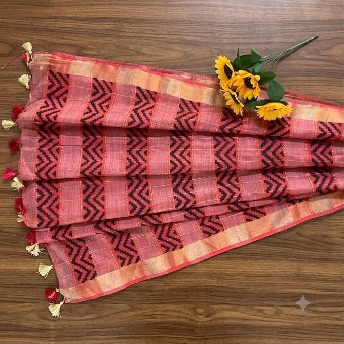 Women's Classic Banswara Silk  Saree with Unstitched Blouse Piece - additional view