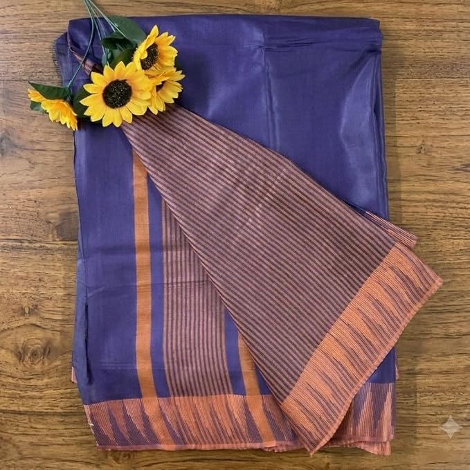 Women's Lightweight Tissue Linen Saree with Unstitched Blouse Piece - additional view