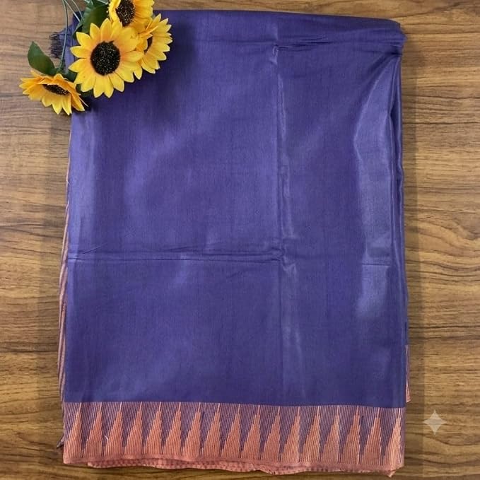 Women's Lightweight Tissue Linen Saree with Unstitched Blouse Piece - additional view