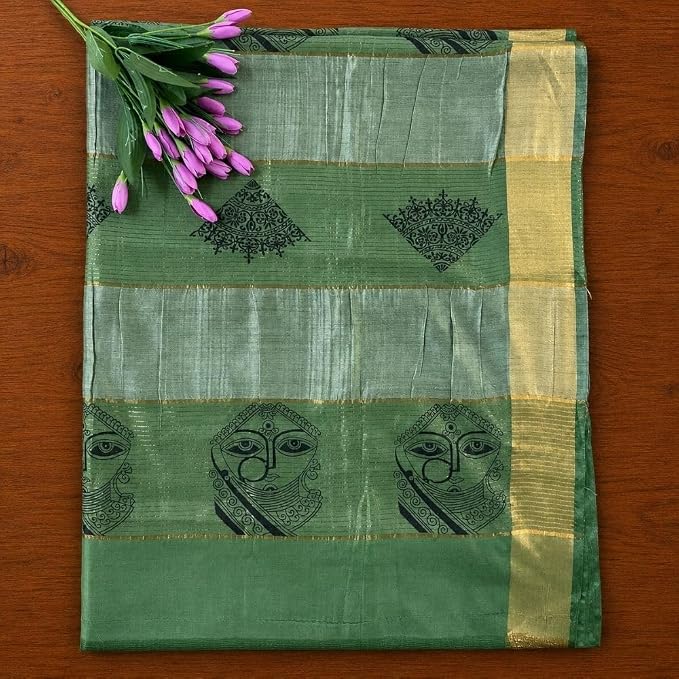 Women's Classic Kota  Slub Silk Saree with Unstitched Blouse Piece
 - additional view