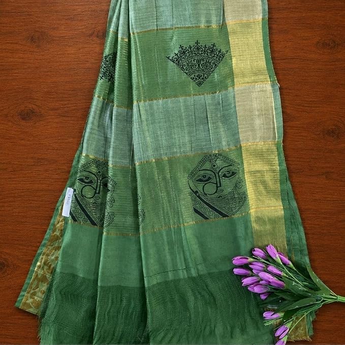 Women's Classic Kota  Slub Silk Saree with Unstitched Blouse Piece
 - additional view