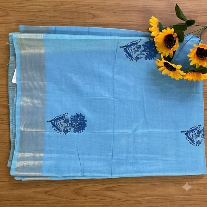 Women's Textured Kota  Slub Silk Saree with Unstitched Blouse Piece - additional view