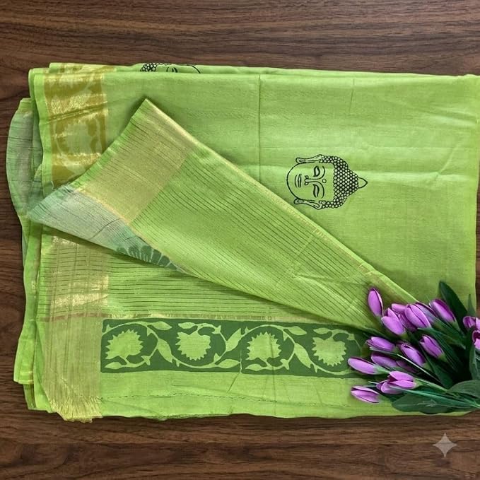 Women's Designer Kota  Slub Silk Saree with Unstitched Blouse Piece - additional view
