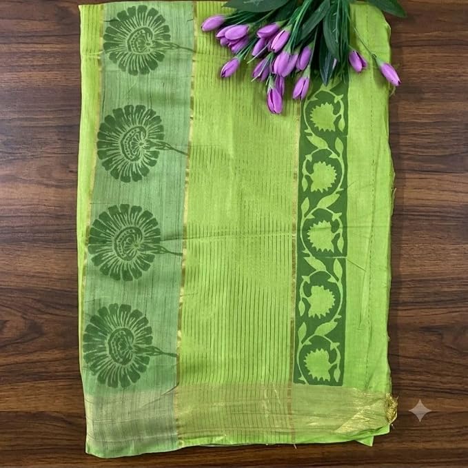 Women's Designer Kota  Slub Silk Saree with Unstitched Blouse Piece - additional view