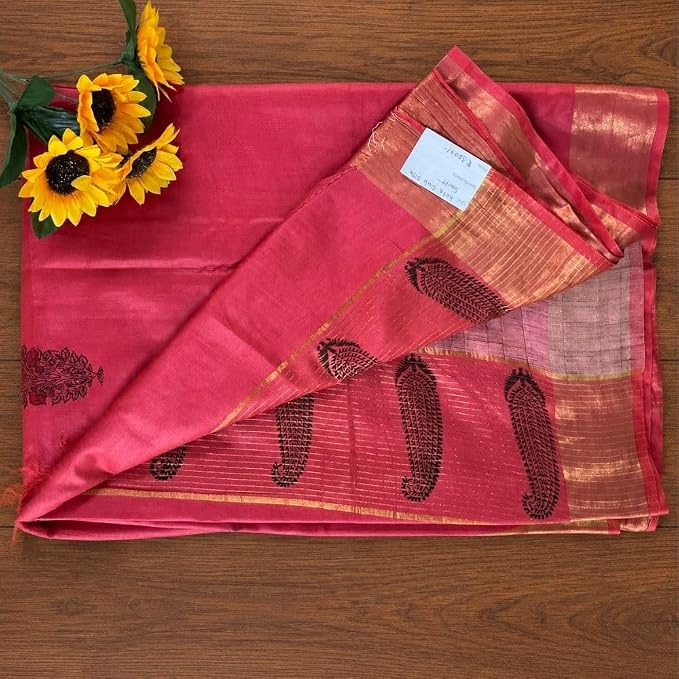Women's Elegant Kota  Slub Silk Saree with Unstitched Blouse Piece - additional view