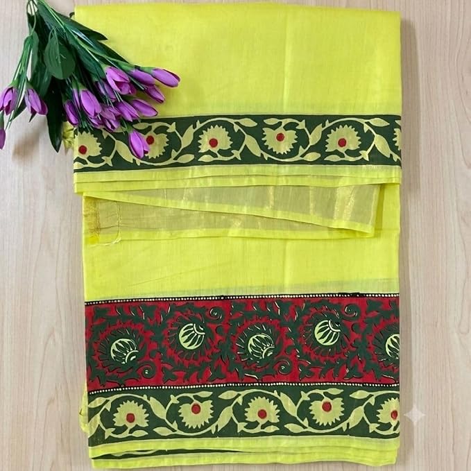 Women's Traditional Kota  Slub Silk Saree with Unstitched Blouse Piece - additional view