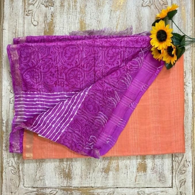 Women's Banswara Silk Dual Tone Saree with Unstitched Blouse Piece - additional view