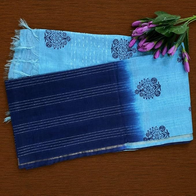 Women's Banswara Silk Dual Tone Saree with Unstitched Blouse Piece - additional view
