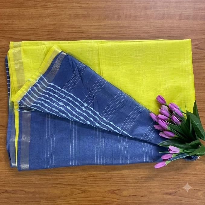 Women's Traditional Hand Block Printed Banswara Silk Saree with Unstitched Blouse Piece - additional view