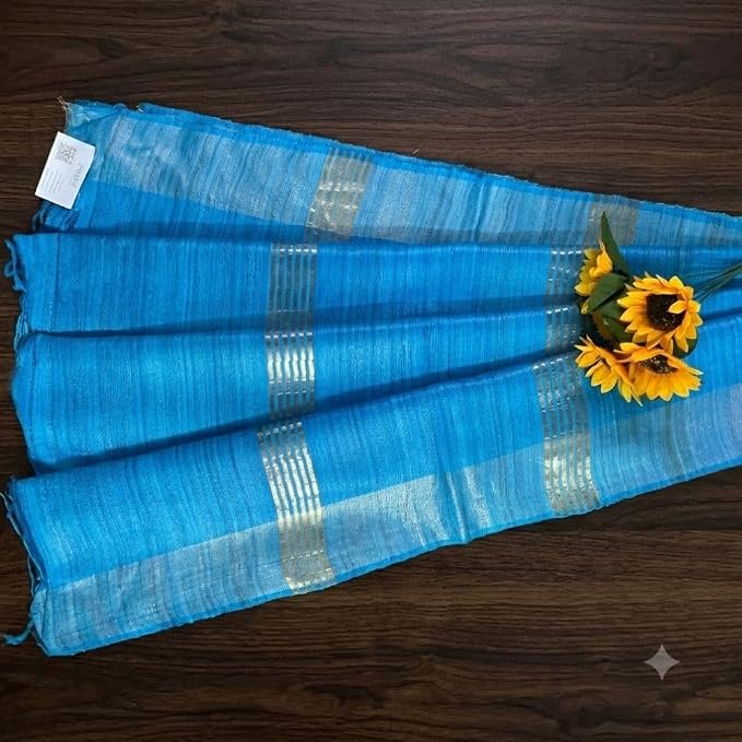 Women's Traditional Gheecha Silk Saree with Unstitched Blouse Piece - additional view