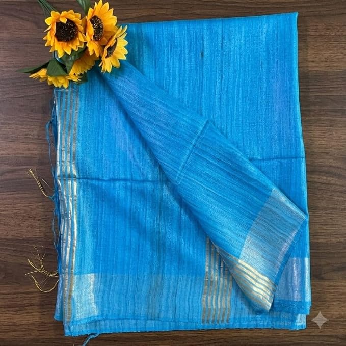 Women's Traditional Gheecha Silk Saree with Unstitched Blouse Piece - additional view