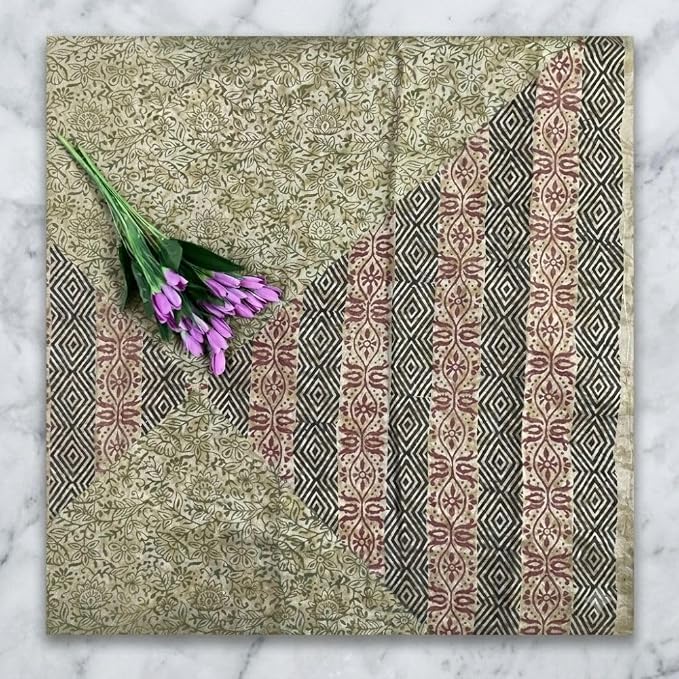 Women's Ready to Wear Chanderi Silk Saree with Traditional Hand Block Print - additional view