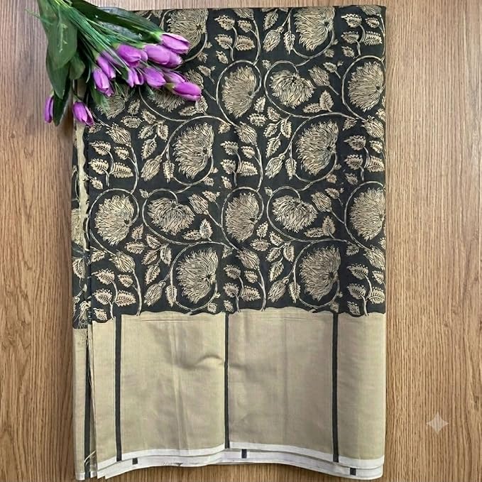 Women's Ready to Wear Chanderi Silk Saree with Artisan Hand Block Print - additional view