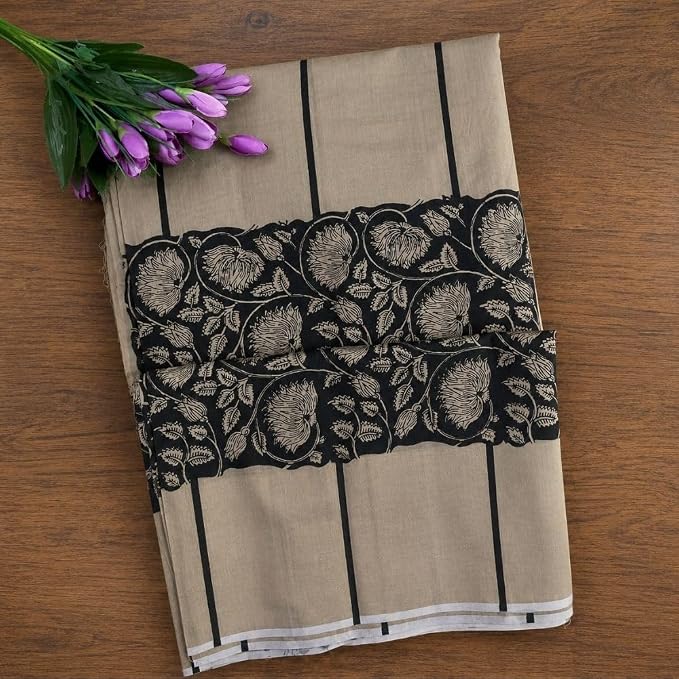 Women's Ready to Wear Chanderi Silk Saree with Artisan Hand Block Print - additional view