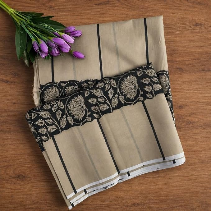 Women's Ready to Wear Chanderi Silk Saree with Artisan Hand Block Print - additional view