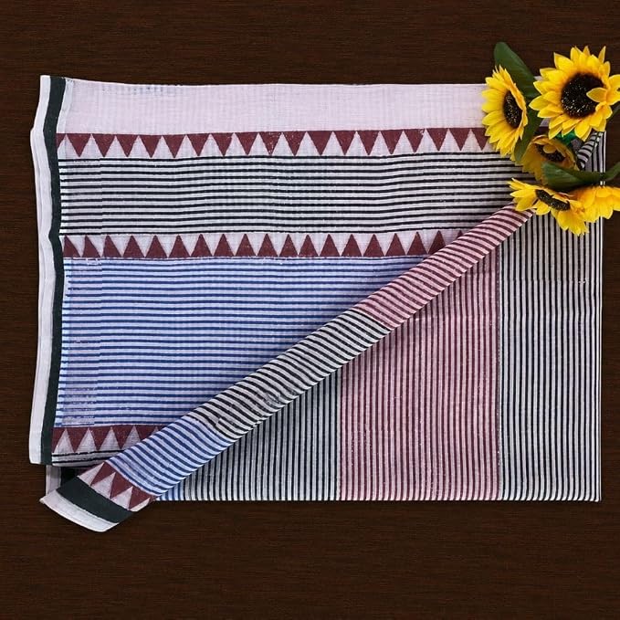 Women's Ready to Wear Chanderi Silk Saree with Ethnic Hand Block Print - additional view