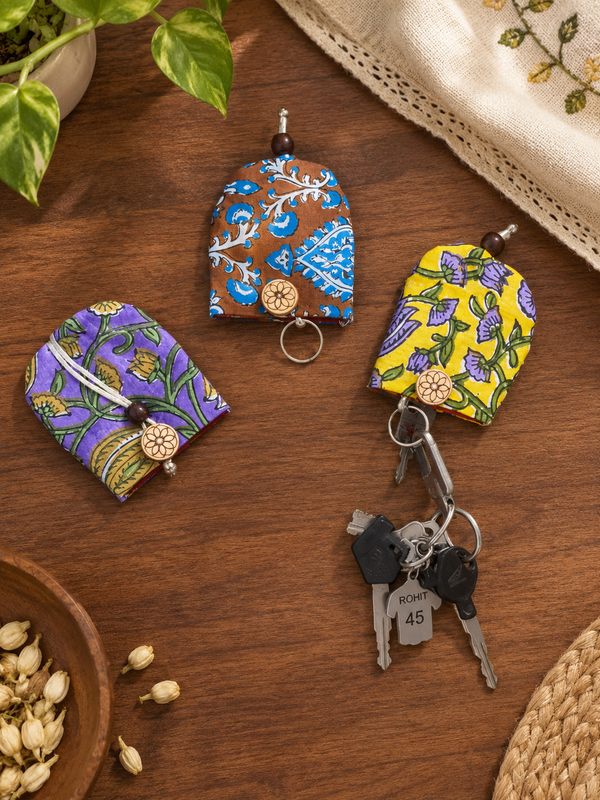 Handmade Fabric Wall Hanging Key Holder for Home Décor & Key Organization - additional view