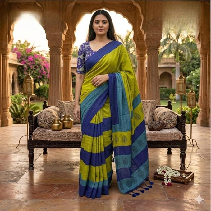 Qyaari Khadi Cotton Saree | Pure Cotton Handloom Saree for Women | Comfortable Daily & Office Wear | Summer Friendly