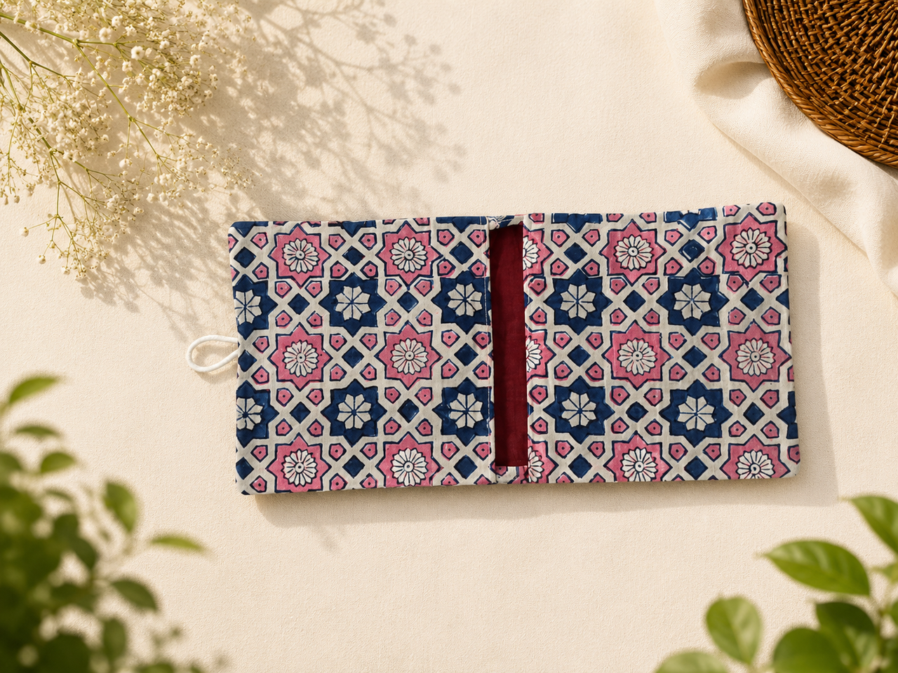 Handcrafted Fabric Sanitary Pad Pouch for Women | Reusable Period Essentials Organizer with Secure Closure - additional view