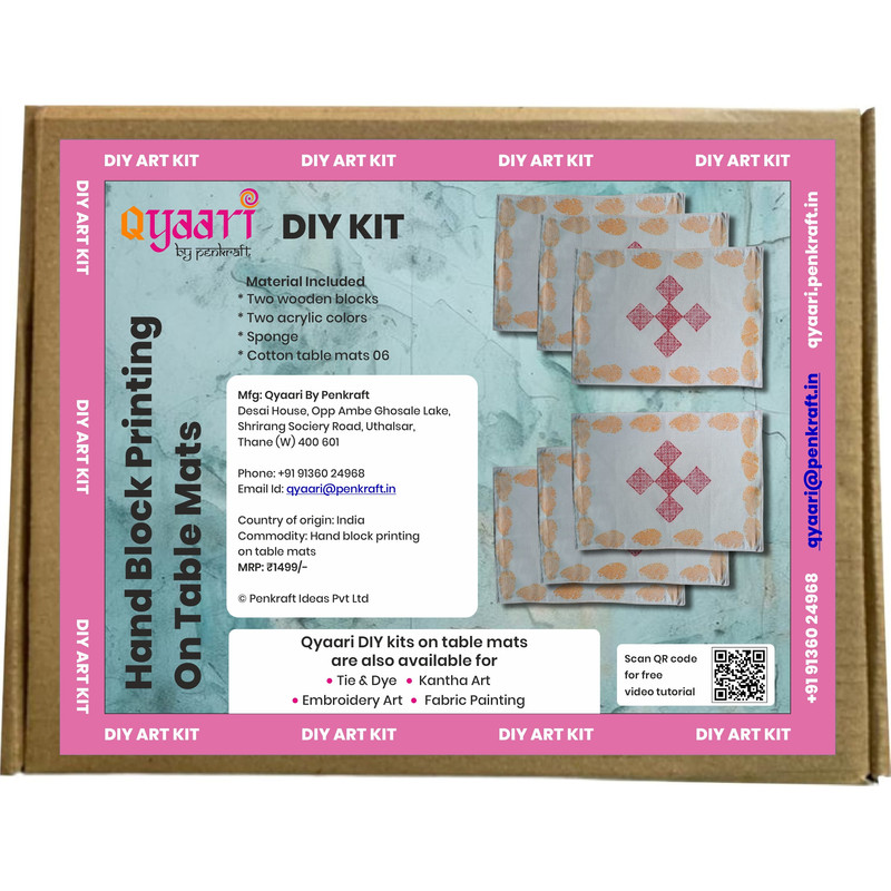 Block Printing DIY Kit - Table Napkins (Set of 6) - additional view